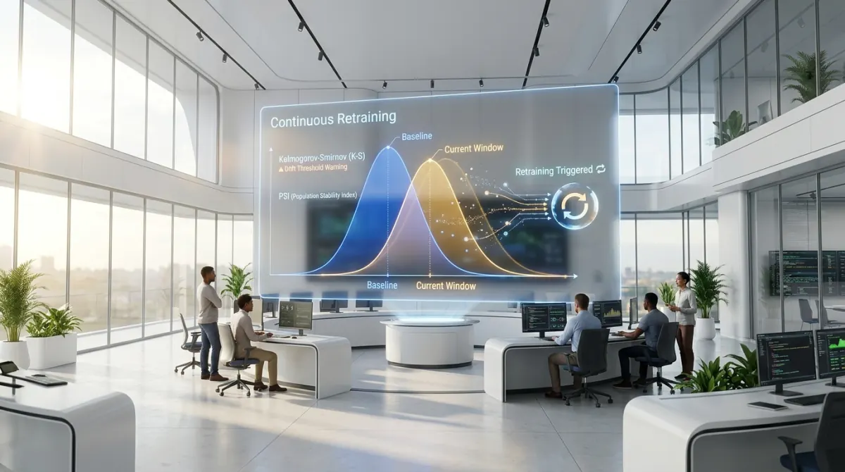 Featured visual for Continuous Retraining Pipelines: Detecting & Handling Concept Drift